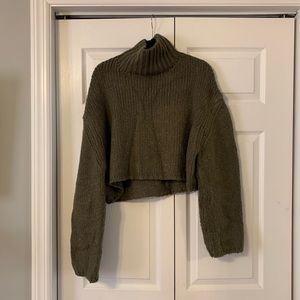 Oak + Fort Cropped Turtleneck Sweater